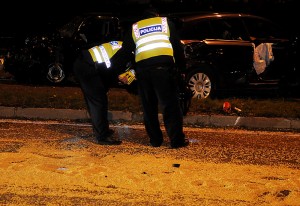 Karlovac, 07.11.2012 - Zbog rasute soje na cesti dogodila se velika prometna nezgoda